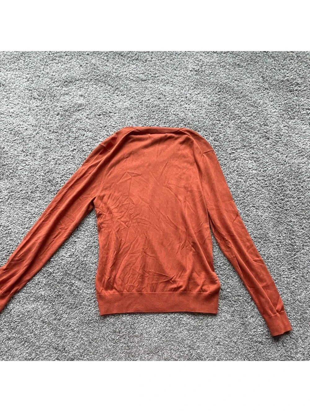Banana Republic Orange Silk Cotton Cashmere Knit V-Neck Sweater Men’s M